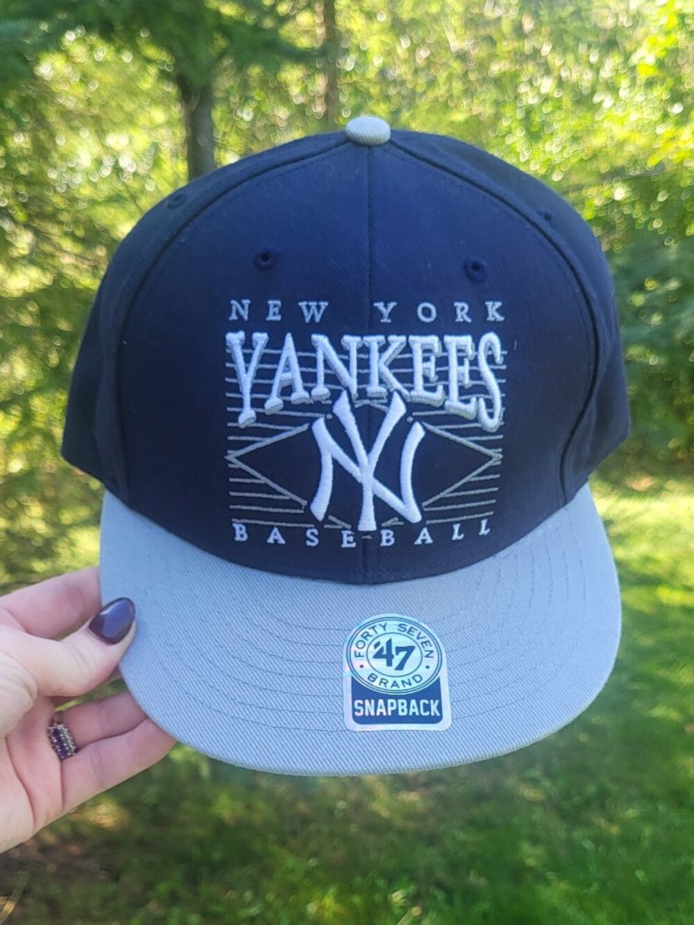 47 Brand New York Yankees MLB Snapback Hat Navy Grey Adjustable